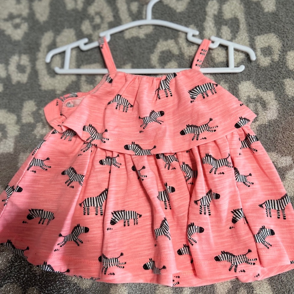 Pink zebra summer top. 3months! Cute with shorts or a bloomer!